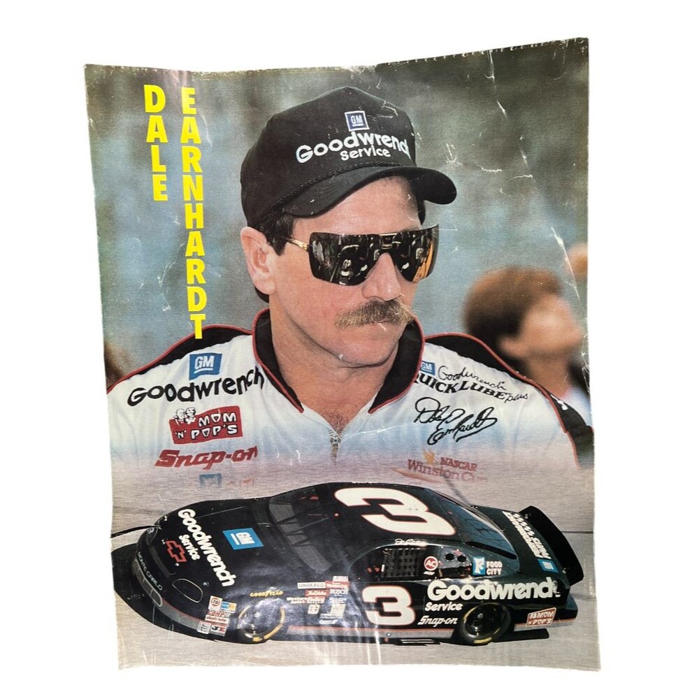1990's Vintage Dale Earnhardt Sr #3 Car Goodwrench Poster 17x21 SEE PHOTOS